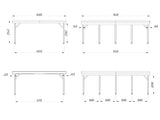 Karl XL (6.0x7.6m | 40.6m2) Flat Roof Double Carport or Large Pavilion - Palmako UK