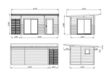 Cecilia S (5,2x3,3m | 14,2m2 | 70mm) 2-Room Modern Log Cottage with Aluminium Doors and Windows - Palmako UK