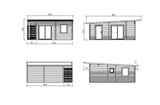 Cecilia XL(5,6x6,9m | 30m2 | 70mm) 4-Room Modern Log Cottage with Aluminium Doors and Windows - Palmako UK