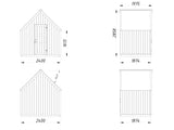 Emilia Shed (2,4x1,9m|4m2|18mm ) Add-on Shed for Emilia Greenhouse - Painted Dark Grey - Palmako UK
