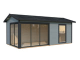 Amanda M (6x3m | 17,1m2 | 44mm) Modern Timber Garden Room with Sliding Doors (Double Glazing Available) - Palmako UK