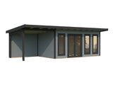 Aurelia L+ (8,3x3m|15,2+7,9m2|44mm ) Spacious Modern Garden room with Canopy - Palmako UK