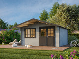 Britta M (4.5x4.5m | 17.5m2 | 40mm) Swiss Chalet Style Garden Log Cabin - Palmako UK