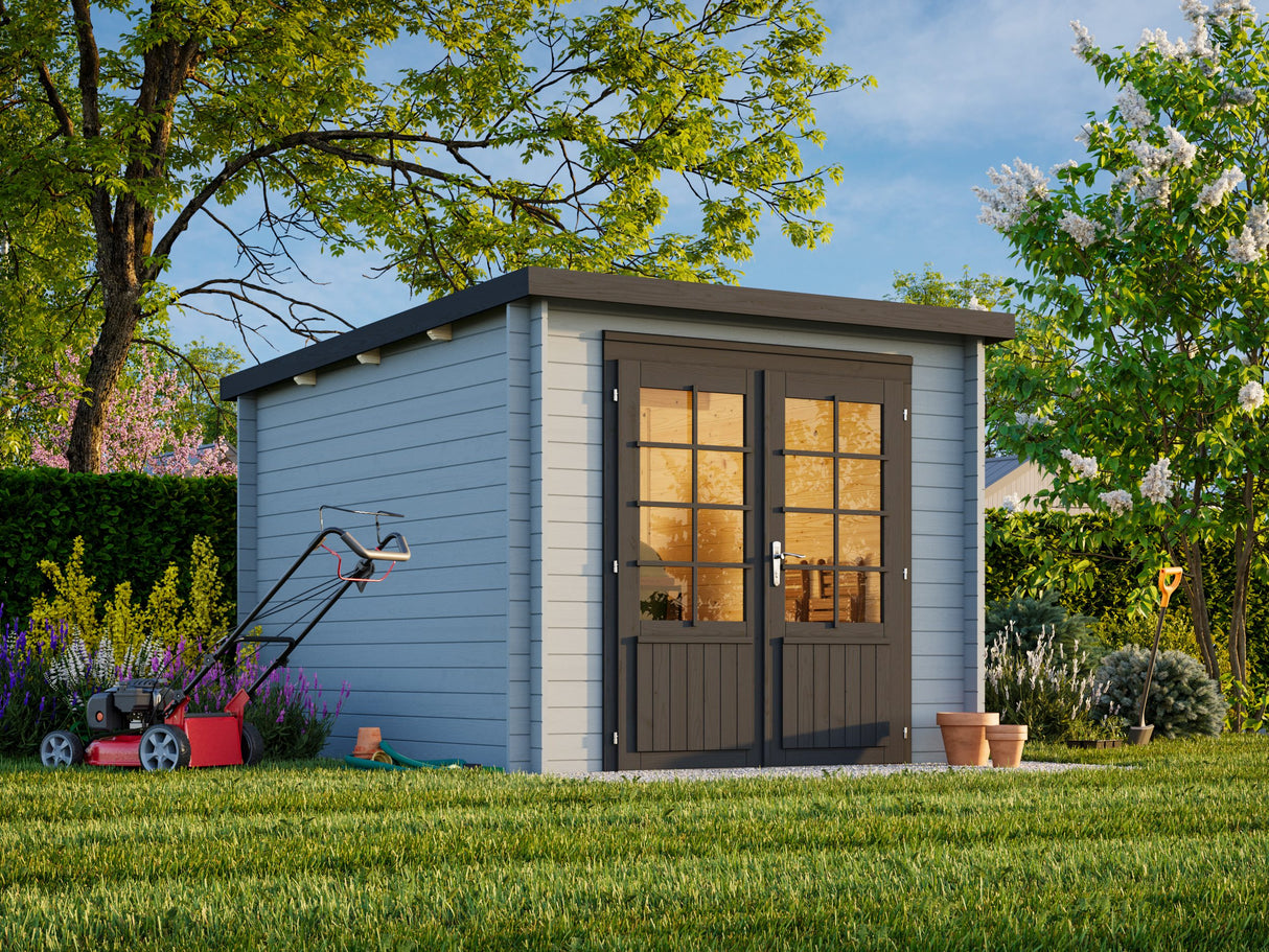 Ella (2.6x3.2m | 6.9m2 | 28mm) Small Pent Roof Summer House - Palmako UK