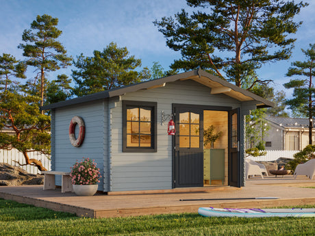 Emma M (3.8x3.2m | 10.4m2 | 34mm) Alpine Style Log Cabin - Palmako UK