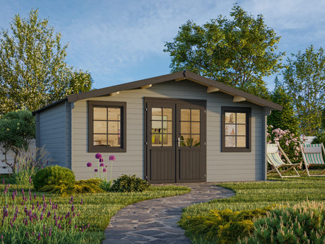 Klara L (5x3.8m | 17.0m2 | 28mm) Under 2.5m Garden Log Cabin - Palmako UK