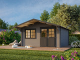 Britta M (4.5x4.5m | 17.5m2 | 40mm) Swiss Chalet Style Garden Log Cabin - Palmako UK