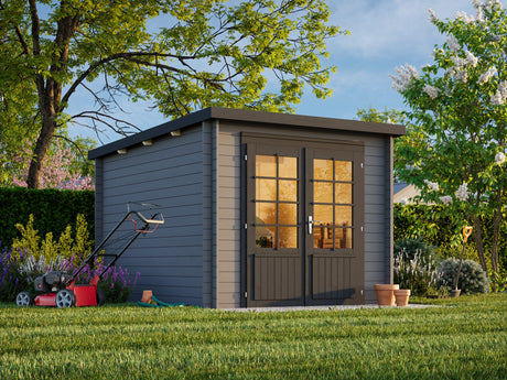 Ella (2.6x3.2m | 6.9m2 | 28mm) Small Pent Roof Summer House - Palmako UK