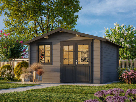 Klara M (3.5x3m | 10.4m2 | 28mm) Compact Garden Log Cabin - Palmako UK