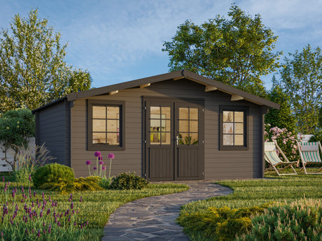 Klara L (5x3.8m | 17.0m2 | 28mm) Under 2.5m Garden Log Cabin - Palmako UK