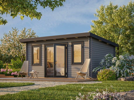 Lisandra M (4,7x3,5m|14,2m2|44mm ) Garden Room with Aluminium Doors and Windows - Palmako UK
