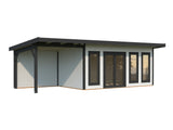 Aurelia L+ (8,3x3m|15,2+7,9m2|44mm ) Spacious Modern Garden room with Canopy - Palmako UK
