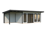 Aurelia L+ (8,3x3m|15,2+7,9m2|44mm ) Spacious Modern Garden room with Canopy