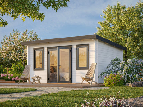 Lisandra M (4,7x3,5m|14,2m2|44mm ) Garden Room with Aluminium Doors and Windows - Palmako UK
