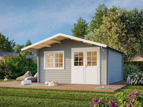 Britta M (4.5x4.5m | 17.5m2 | 40mm) Swiss Chalet Style Garden Log Cabin - Palmako UK