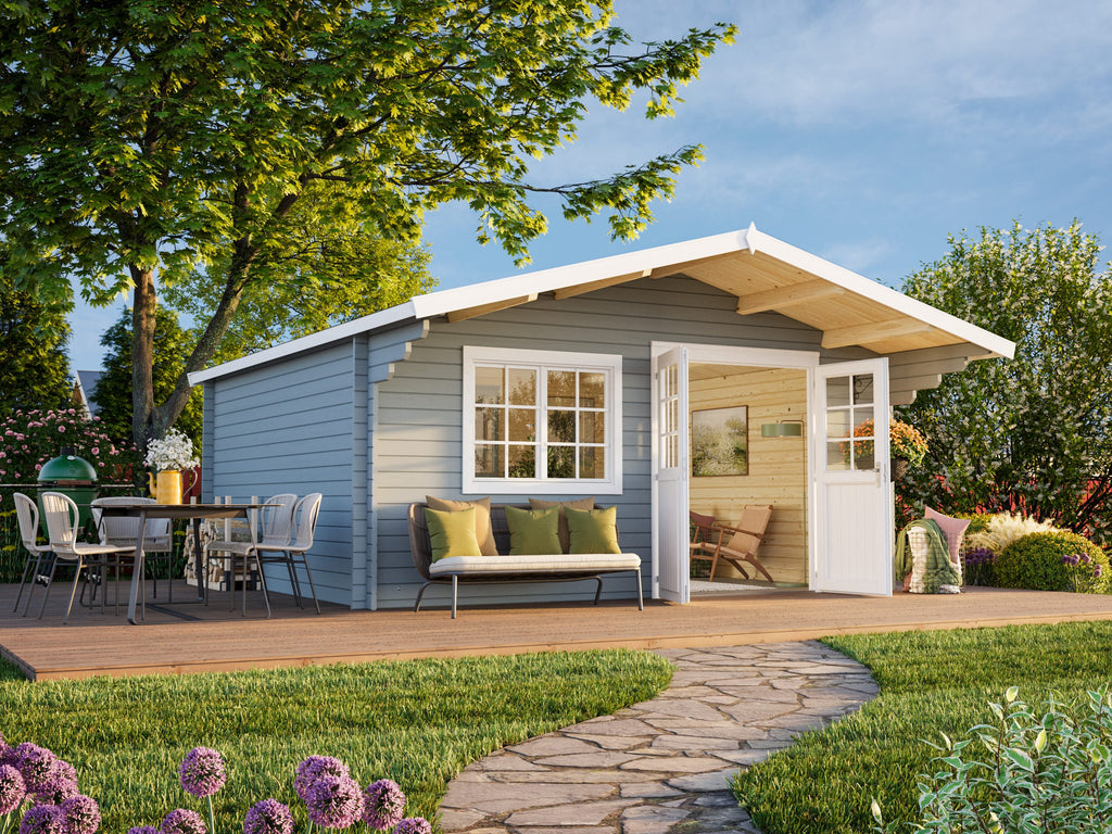 Britta L (5x4.5m | 19.7m2 | 40mm) Swiss Chalet Style Garden Log Cabin - Palmako UK