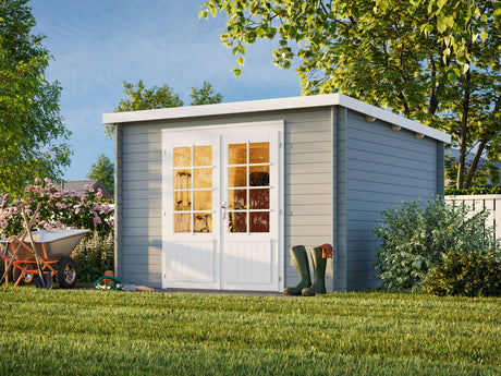 Ella (3.2x3.2m | 8.7m2 | 28mm) Pent Roof Garden House - Palmako UK