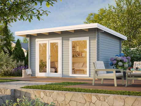 Heidi S (4.1x3m | 11.7m2 | 44mm) Modern Light Garden Room - Palmako UK