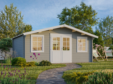 Klara L (5x3.8m | 17.0m2 | 28mm) Under 2.5m Garden Log Cabin - Palmako UK