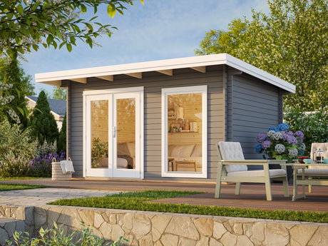 Heidi S (4.1x3m | 11.7m2 | 44mm) Modern Light Garden Room - Palmako UK