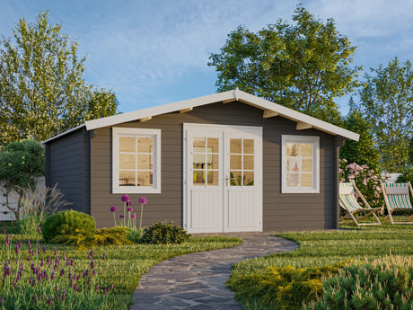 Klara L (5x3.8m | 17.0m2 | 28mm) Under 2.5m Garden Log Cabin - Palmako UK