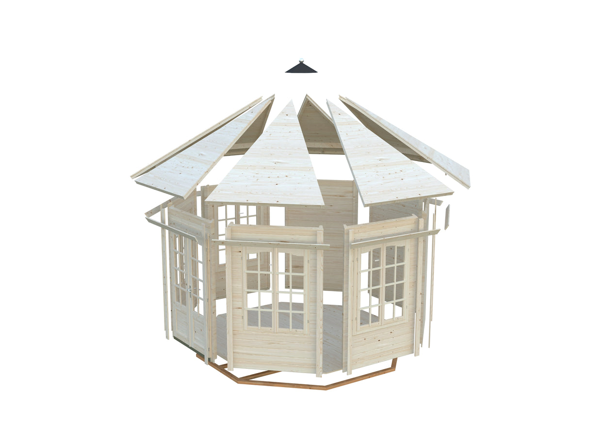 Veronica 4 (3.4x4.1m | 9.2m2 | 34mm) Octagonal Garden Pavilion - Palmako UK