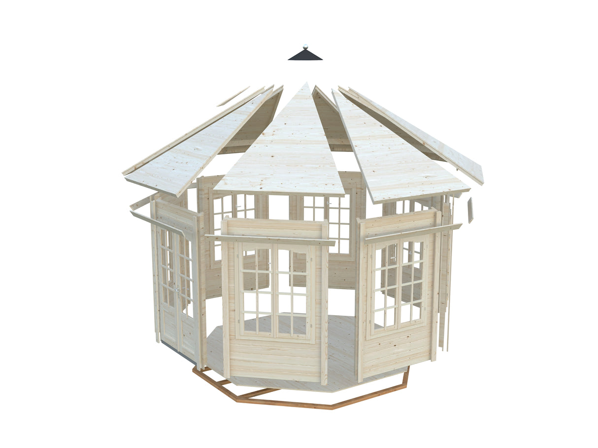 Veronica 7 (3.4x4.1m | 9.2m2 | 34mm) Octagonal Garden Pavilion - Palmako UK