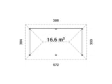 Bianca 108 (6x3m | 16.6m2) Double Gazebo With Solid Back Wall - Palmako UK