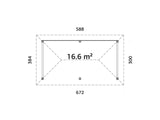 Bianca 108 (6x3m | 16.6m2) Double Gazebo With Solid Back Wall