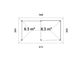Bianca 203/503 (6x3m | 16.6m2) Glass Garden Room With Gazebo (Double Glazing Available) - Palmako UK