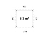 Lenna 301 (3x3m | 8.3m2) - Palmako UK