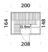 Anita S (2x1.6m | 0.9m2 | 42mm) Timber Garden Barrel Sauna - Palmako UK