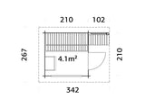 Sanna S (2.3x2.3m | 4.1 m2 | 44mm) Compact Outdoor Sauna