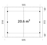Robert M (5.6x3.7m | 20.6m2) Double Carport or Large Pavilion - Palmako UK