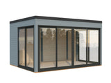 Serena 2 (4,2x3,2m|12,6m2|44mm ) Cubic Garden Log Cabin with Aluminium Doors and Windows(Double or Single Glazed)
