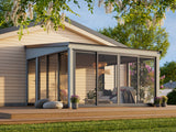 Lumi L (4,2x4,2m|16,6m2|120x120mm ) Attached Timber & Glass Conservatory