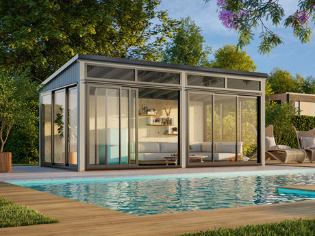 Saga M (5,8x3m|16,2m2|120x120mm ) Detached Modern Glass Conservatory - Palmako UK