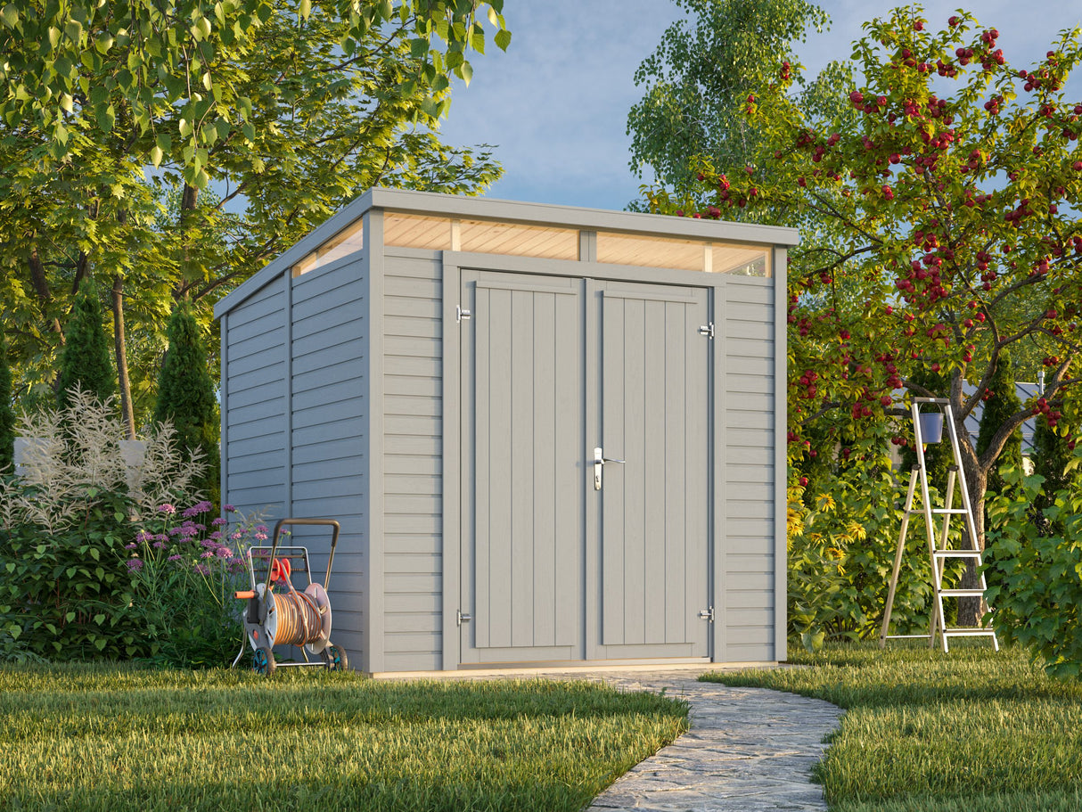 Elias S (2,2x2,3m|4,9m2|16mm ) Compact Wooden Storage Shed with High-Level Clerestory Windows - Palmako UK