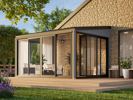 Lumi M (4,2x3m|11,6m2|120x120mm ) Glass Extension Attached Conservatory