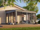 Lumi L (4,2x4,2m|16,6m2|120x120mm ) Attached Timber & Glass Conservatory