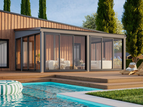 Lumi XL(5,8x4,2m|23,3m2|120x120mm ) Spacious Attached Glass Conservatory