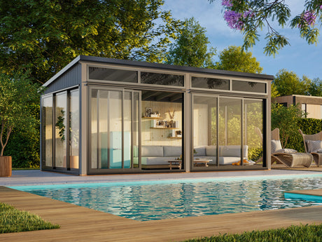 Saga M (5,8x3m|16,2m2|120x120mm ) Detached Modern Glass Conservatory - Palmako UK