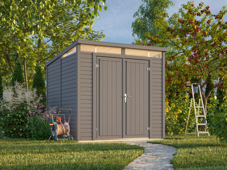 Elias S (2,2x2,3m|4,9m2|16mm ) Compact Wooden Storage Shed with High-Level Clerestory Windows - Palmako UK