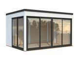 Serena 1 (4,2x3,2m|12,6m2|44mm ) Cubic Corner Log Cabin with Aluminium Doors and Windows(Double or Single Glazed) - Palmako UK