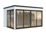 Serena 1 (4,2x3,2m|12,6m2|44mm ) Cubic Corner Log Cabin with Aluminium Doors and Windows(Double or Single Glazed)