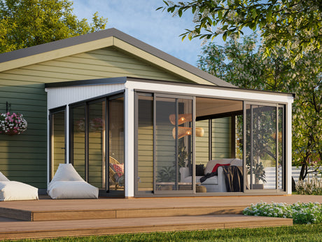 Lumi L (4,2x4,2m|16,6m2|120x120mm ) Attached Timber & Glass Conservatory