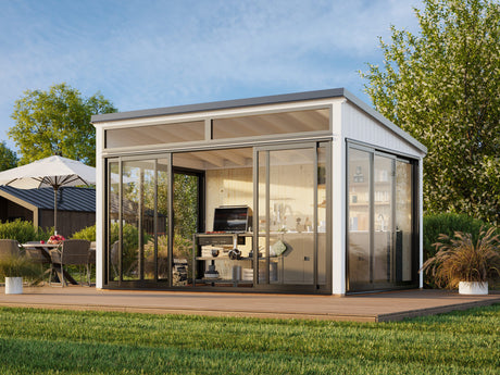 Saga S (4,2x3m|11,6m2|120x120mm ) Compact Detached Garden Conservatory - Palmako UK