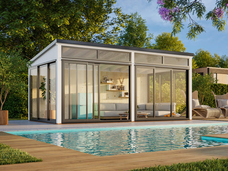 Saga M (5,8x3m|16,2m2|120x120mm ) Detached Modern Glass Conservatory - Palmako UK