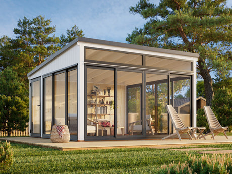 Saga L (4,2x4,2m|16,6m2|120x120mm ) Detached Conservatory Summer House - Palmako UK