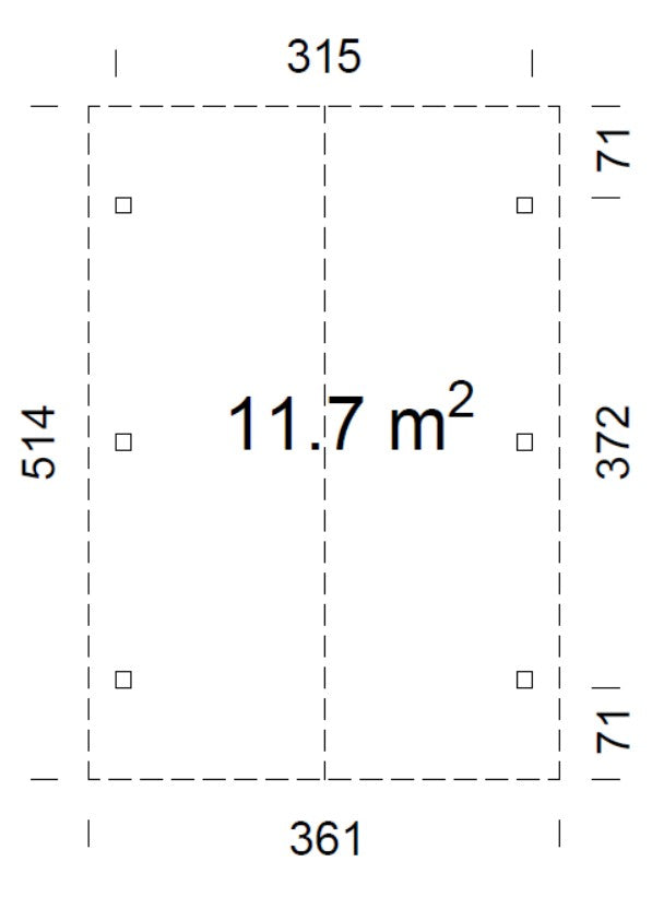 Robert S (3.2x3.7m | 11.7m2) Pitched Roof Timber Carport or Garden Pavilion